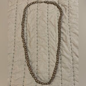 Long pearl and chain necklace